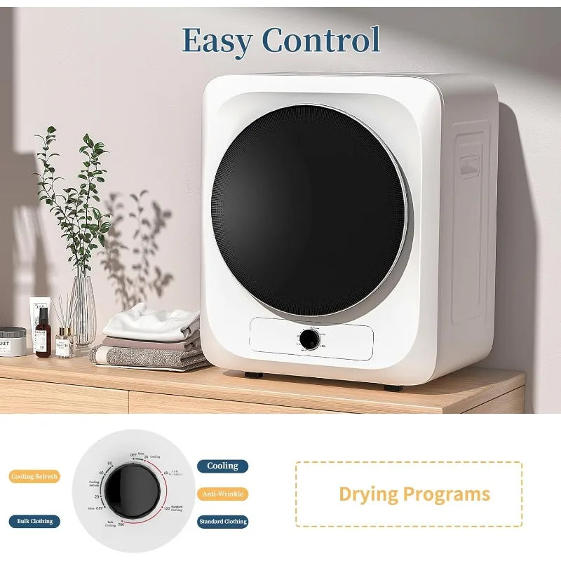 Electric Compact Laundry Dryer with Stainless Steel Tub
