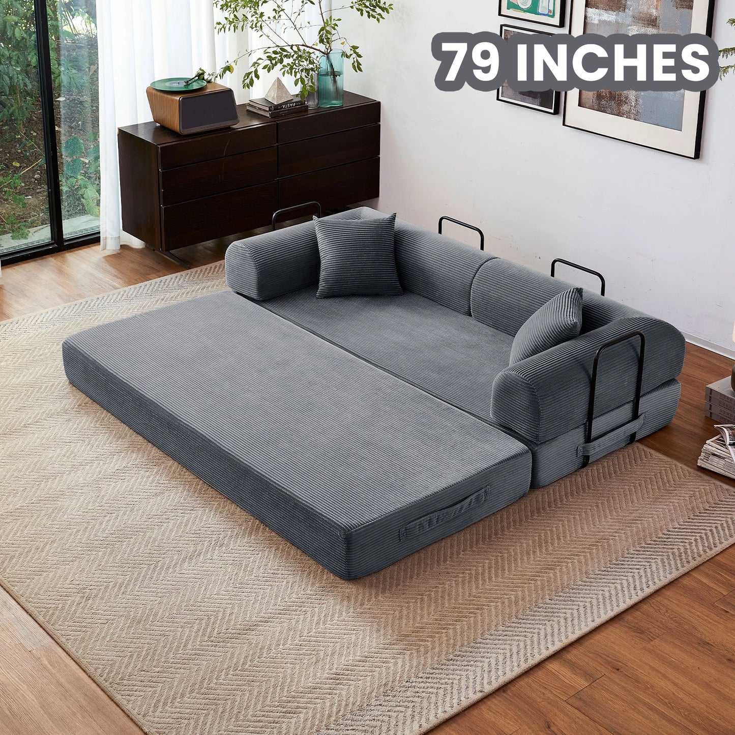 Boneless Couch Foldable Convertible Futon Sleeper Sofa Bed