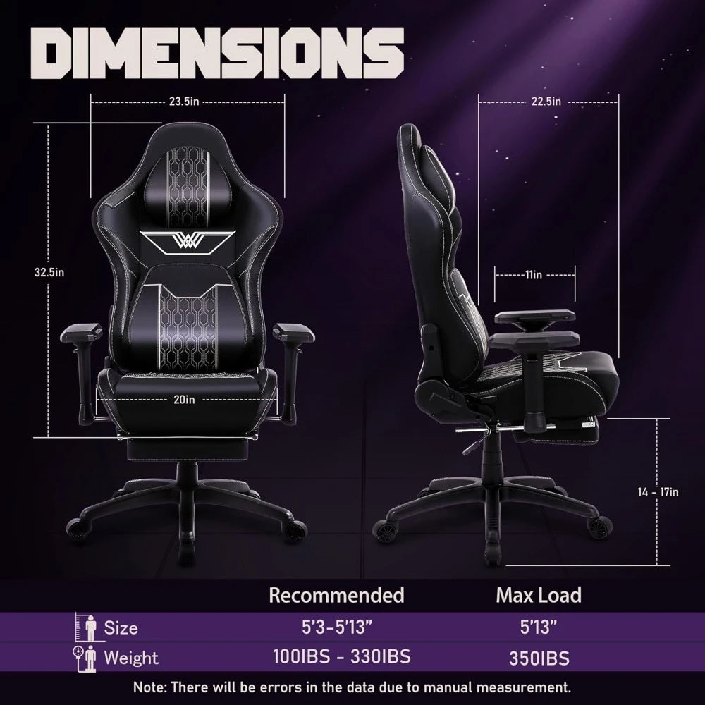 Big and Tall Gaming Chair with Footrest