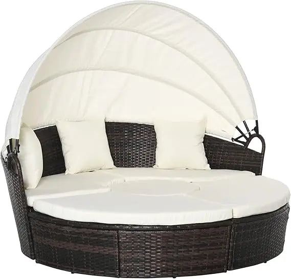 Round Convertible Daybed with Cushions