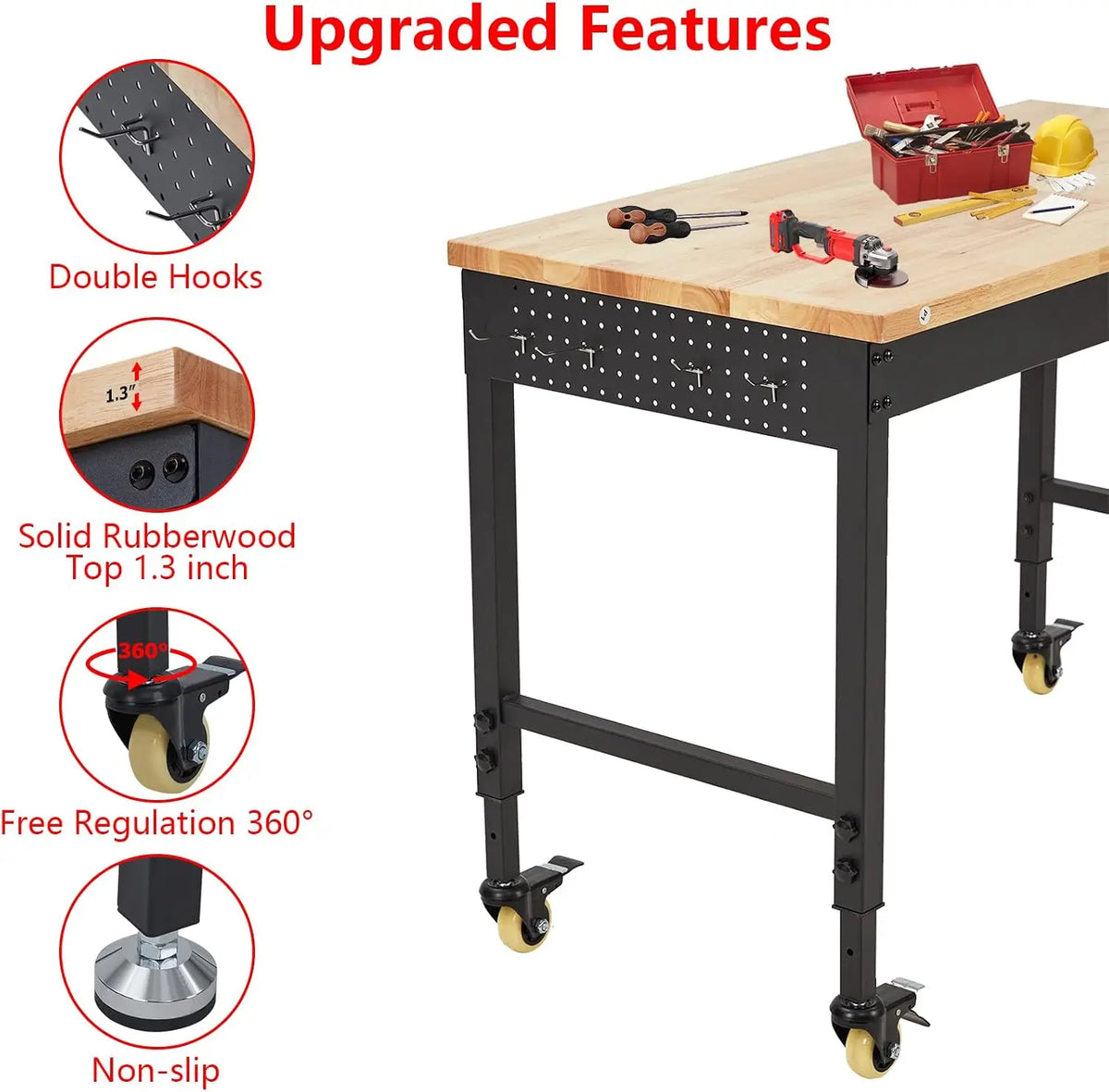 Heavy-Duty Adjustable Workbench
