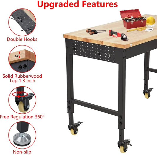 Heavy-Duty Adjustable Workbench