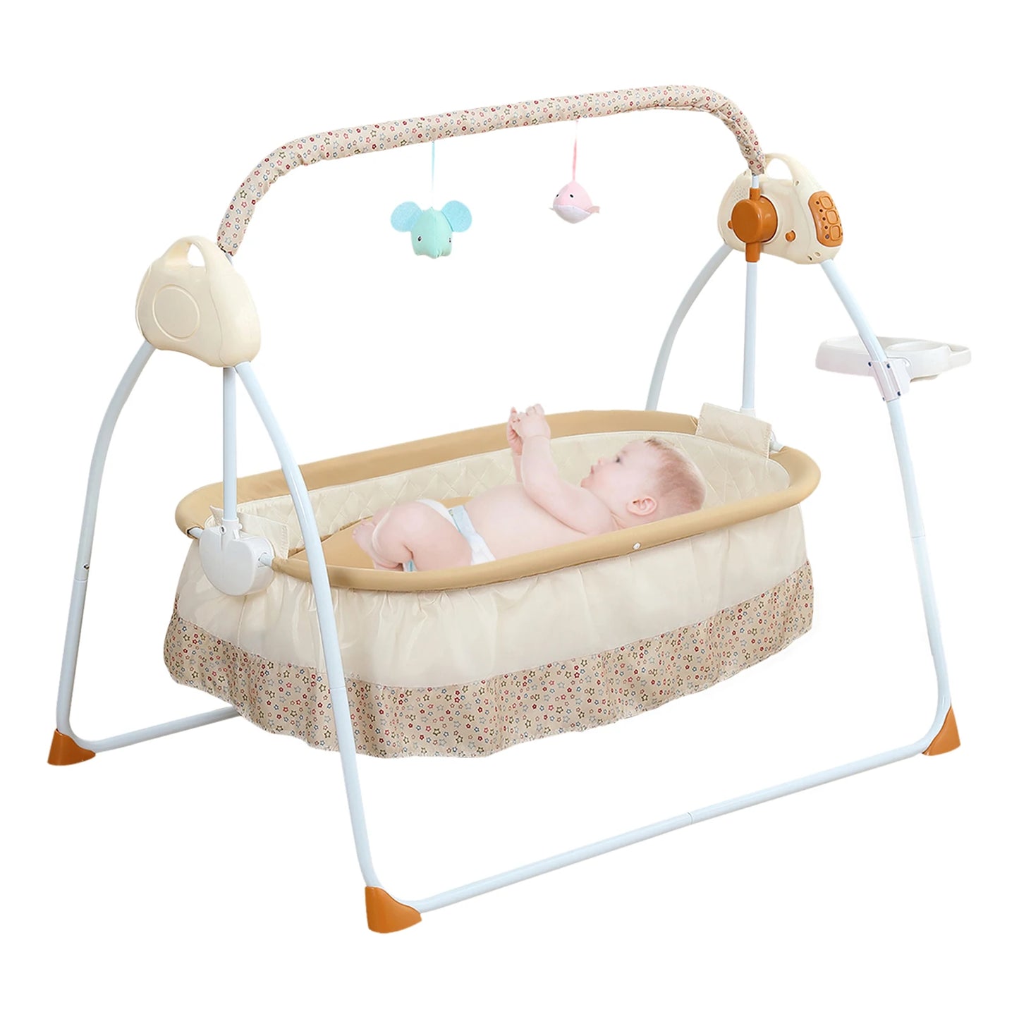 Foldable Electric Baby Cradle w/Rocking Bassinet