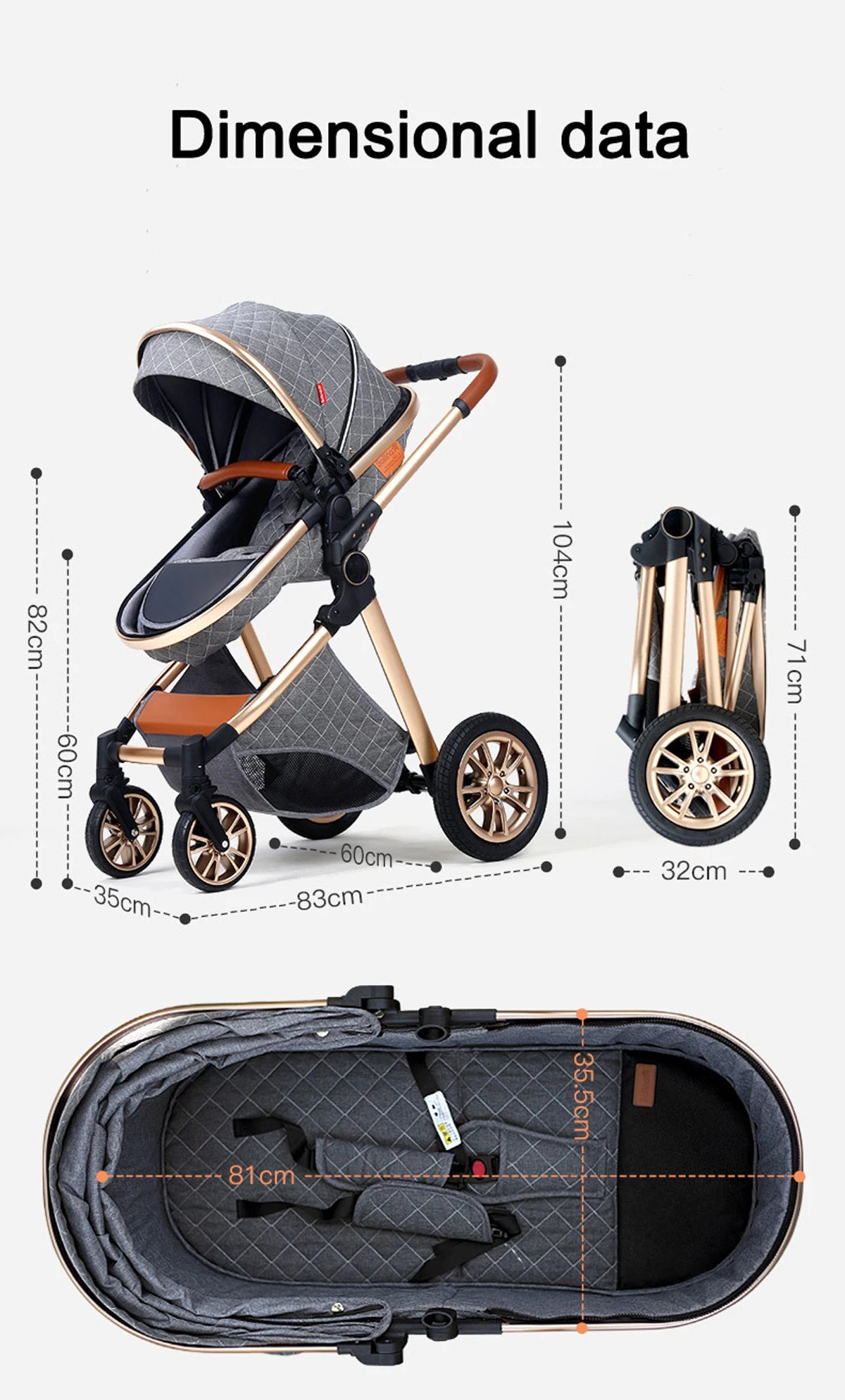 High Landscape 3 in 1 Baby Stroller