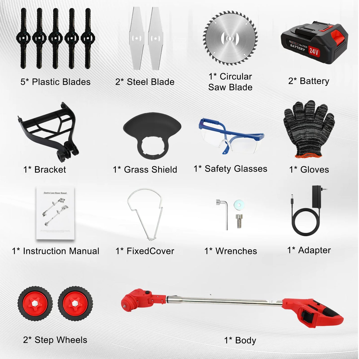 Electric Cordless Grass Trimmer Lawn Mower Weed Edger Brush-less Cutter