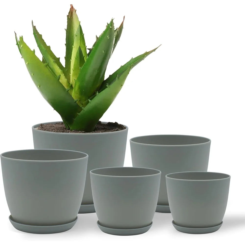 Stackable Plastic Plant Pots with Drainage Indoor/Outdoor