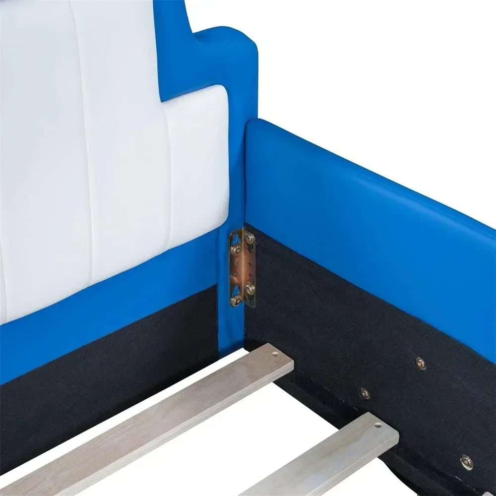 PU Leather Car Bed Frame with Headboard