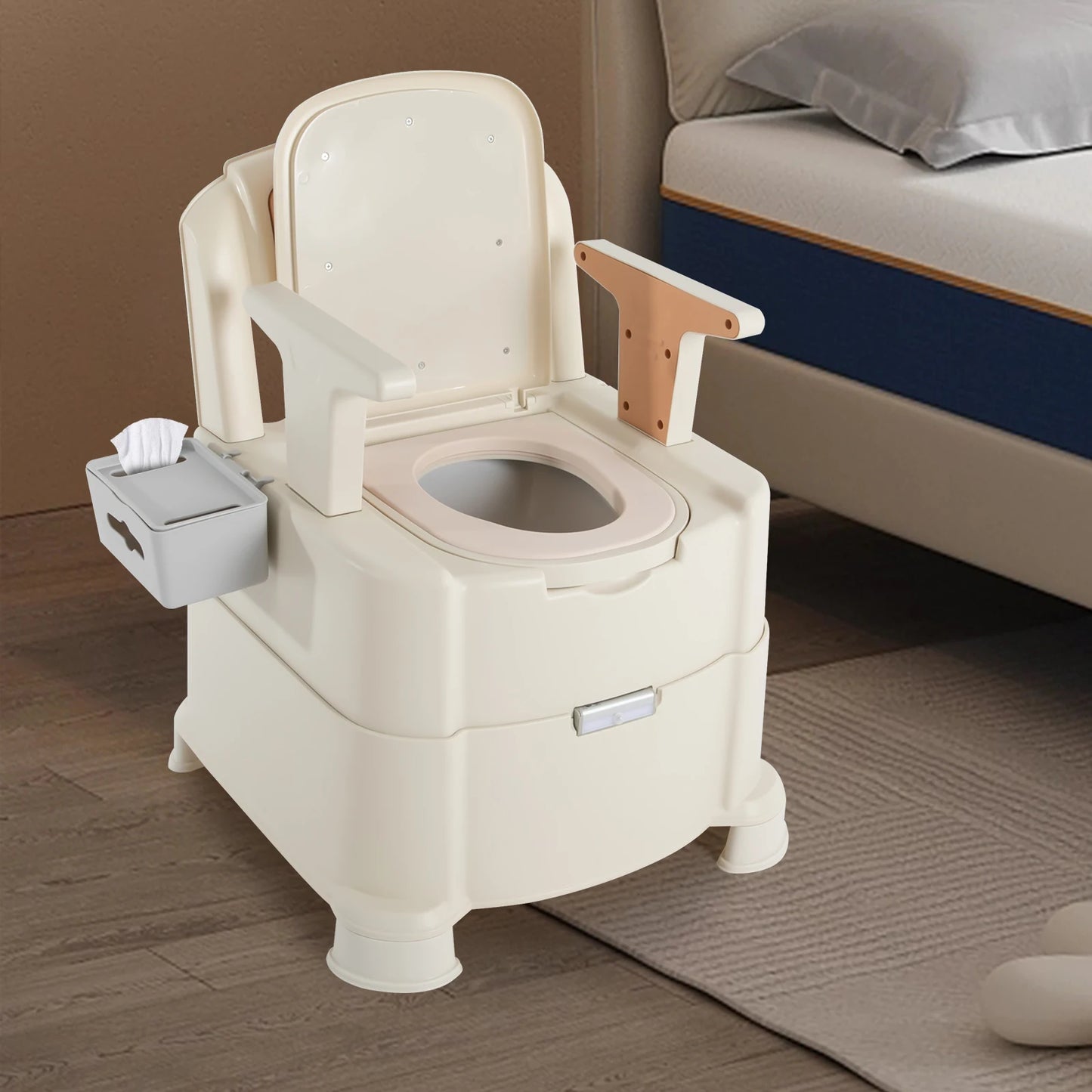 Bedside Portable Toilet With Sensor Night Light