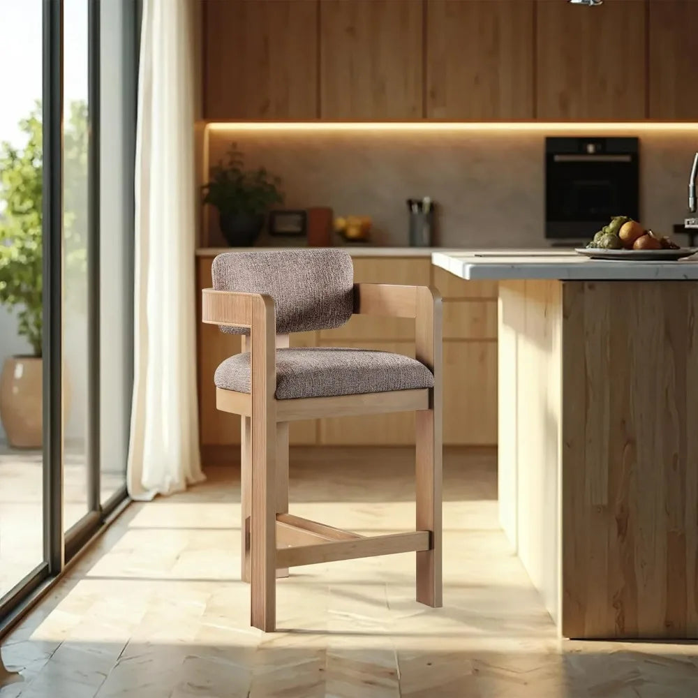 Art Decor Style Sacha Collection Stool with Solid Wood