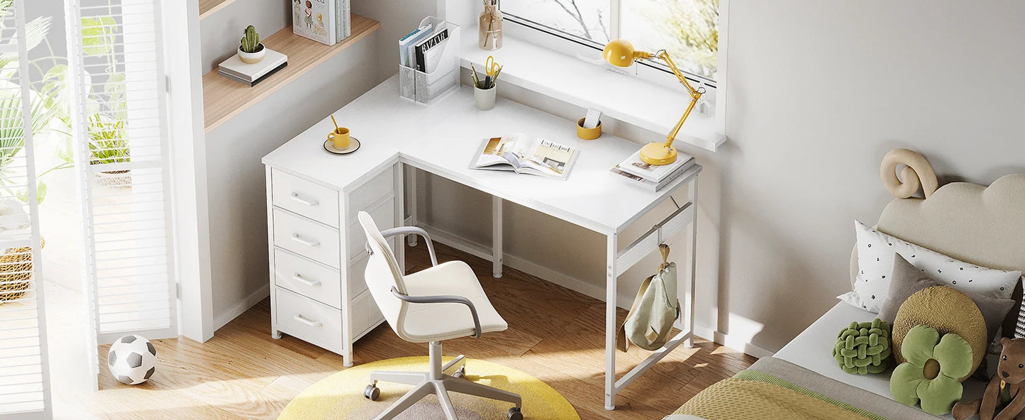 L Shaped Reversible Study Desk