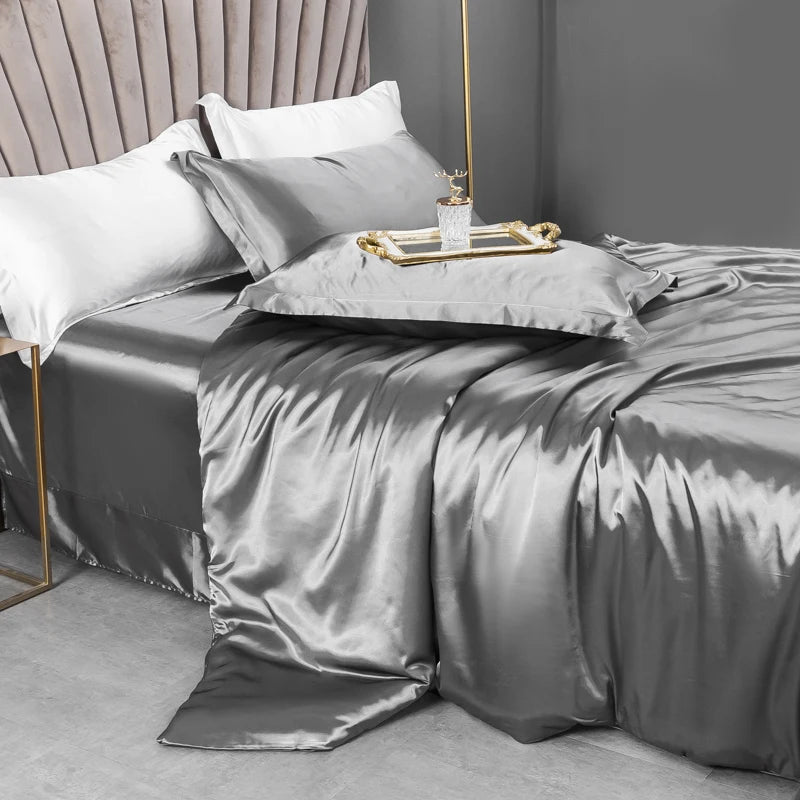 Solid Silk Bedding Set