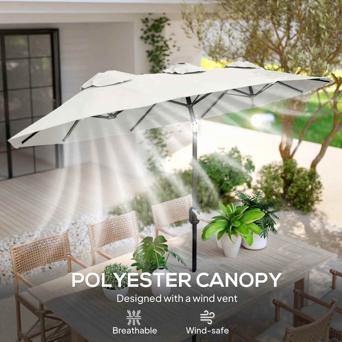 Double-Sided Patio Umbrella