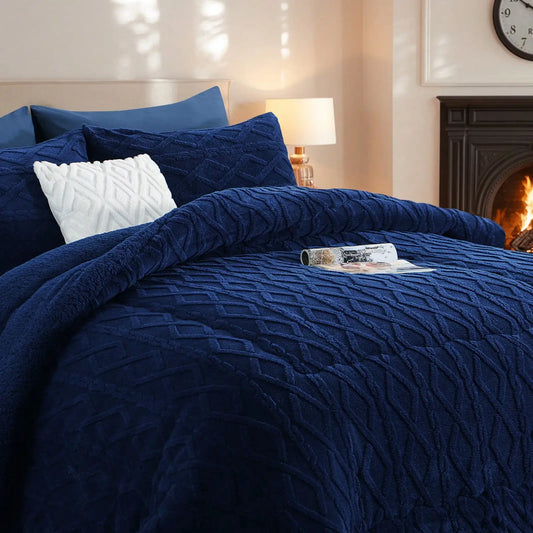Breathable Winter Fluffy Plush Double Sided Velvet  Quilt