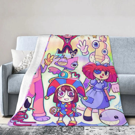 A-Amazing D-Digital Anime Circus Cozy Super Soft Flannel Blanket