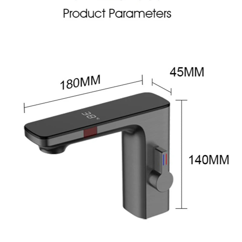 Smart Sensor Basin Faucet Digital Display Screen