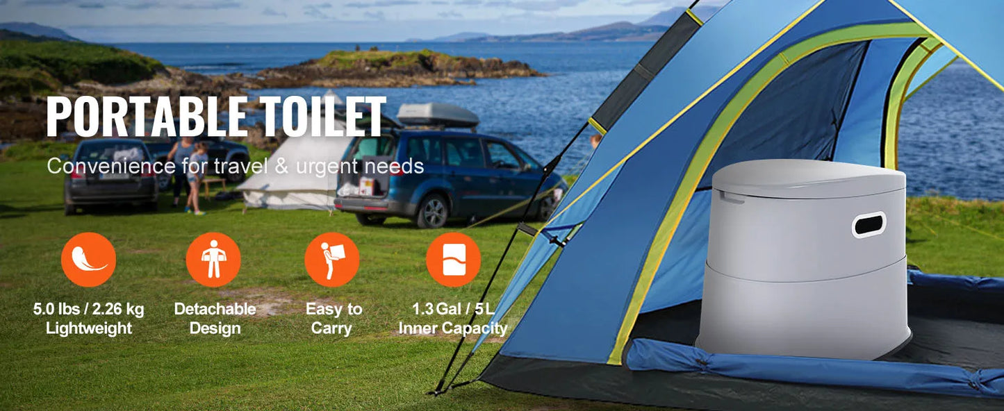 Bedroom Portable Toilet with Detachable Inner Bucket