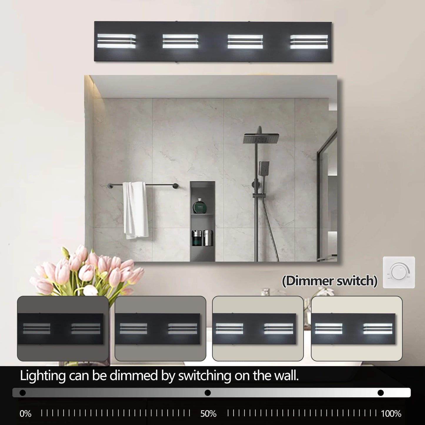 Bathroom LED Modern Black Vanity Lights