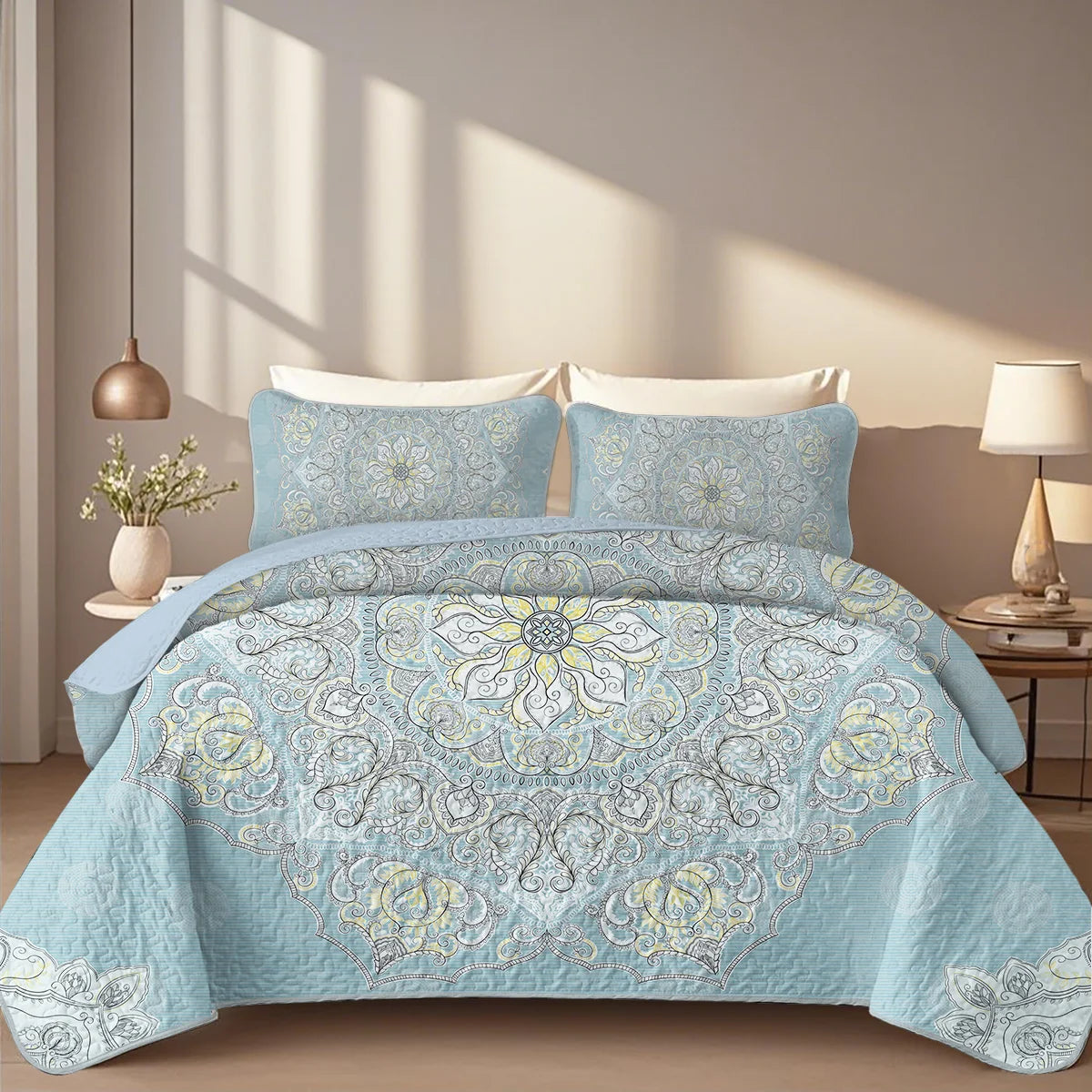 Durable Breathable Printed Quilt Set