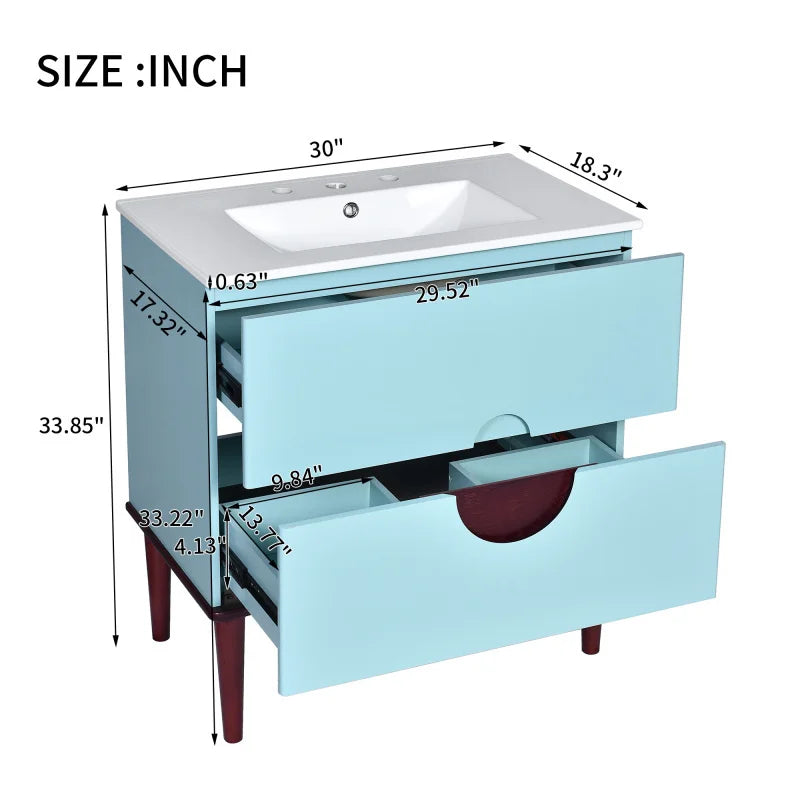 Vanity Ceramic Sink Combo Set