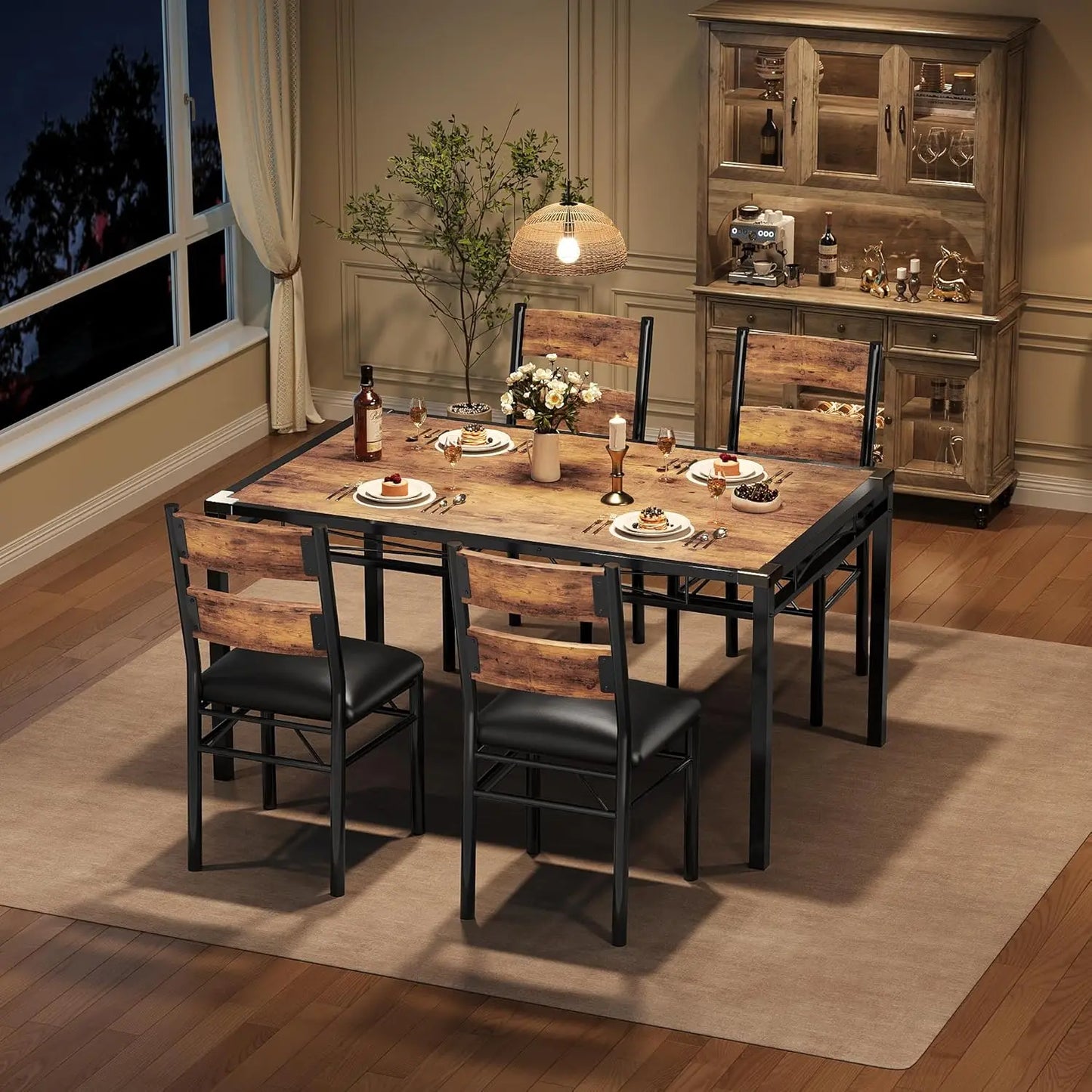 Wooden Dining Table with Corner Protector
