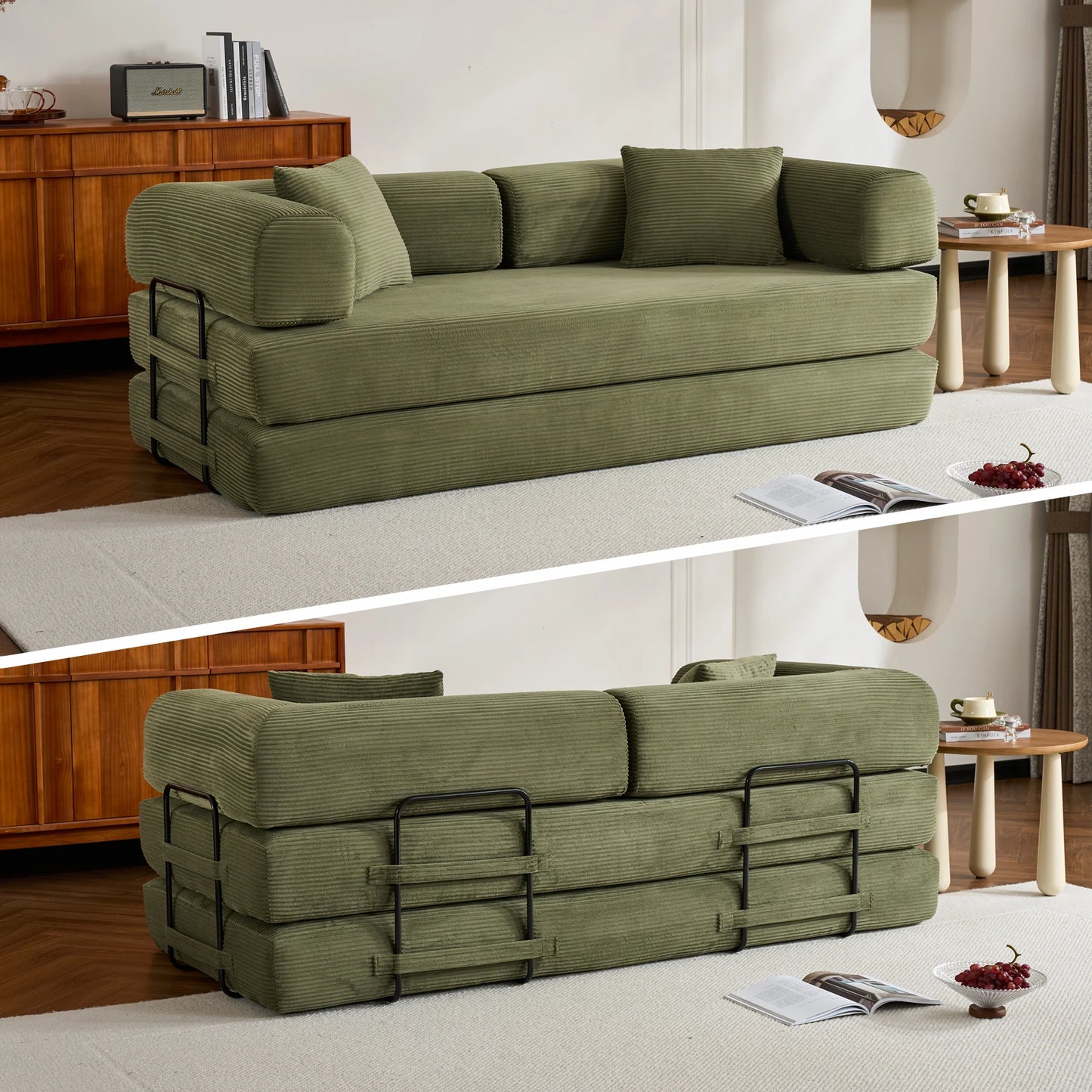 Oversized Corduroy Futon Floor Couch