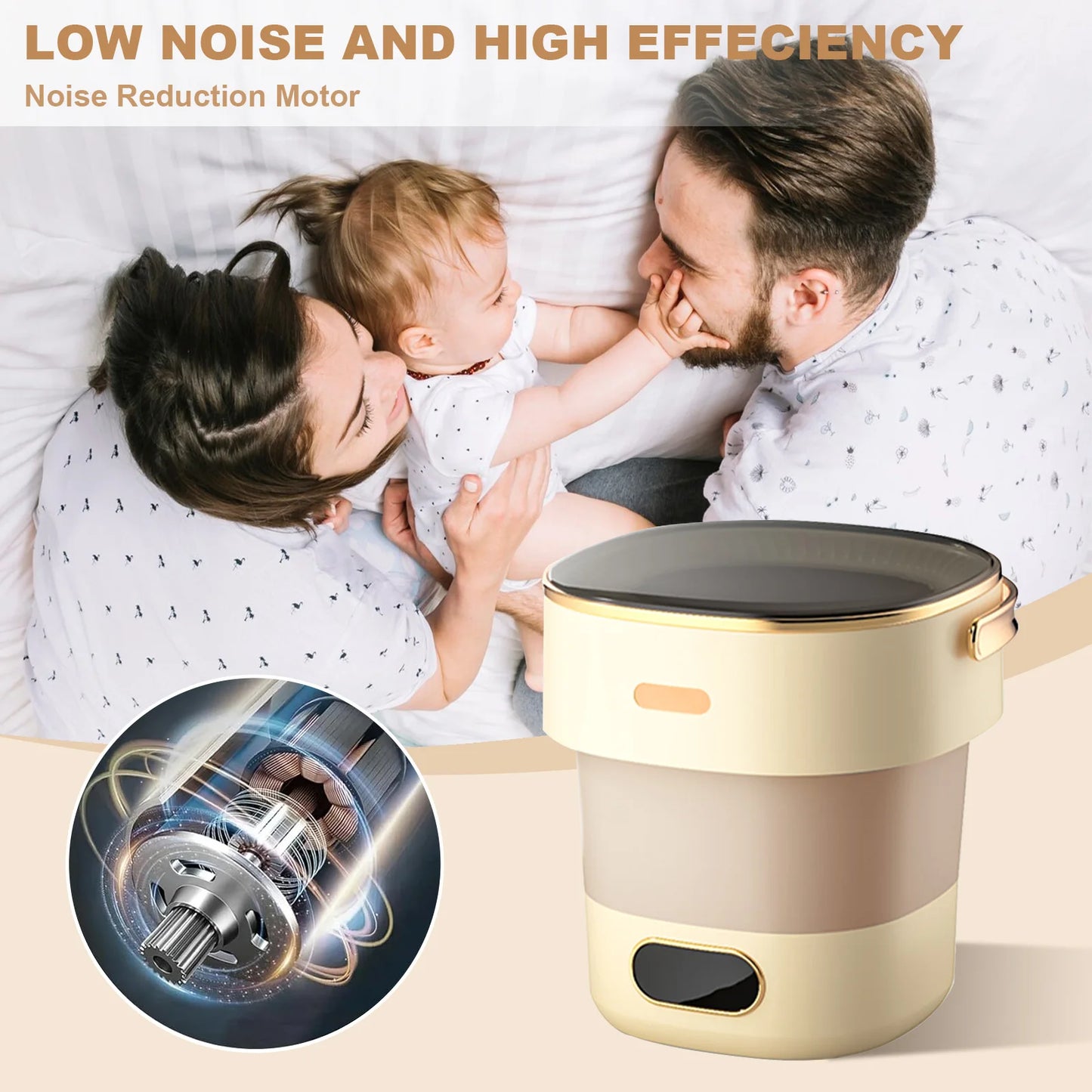 Fully Automatic Portable Washing Machine With Spin Dryer For Underwear, Baby Clothes