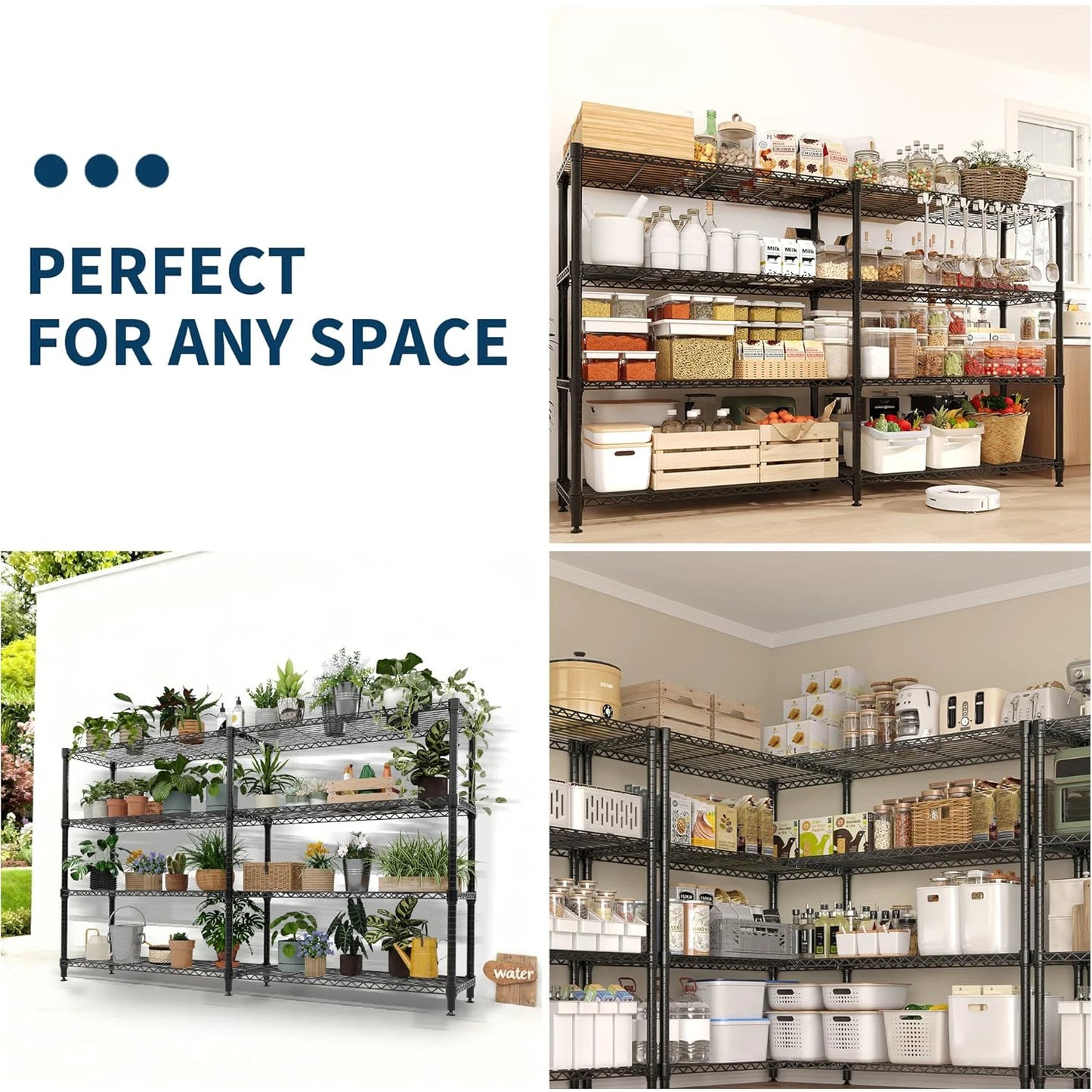 Heavy Duty Metal Shelving Unit Adjustable Organization Shelves