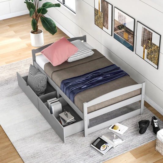 Twin Size Boys Bunk Platform Bed