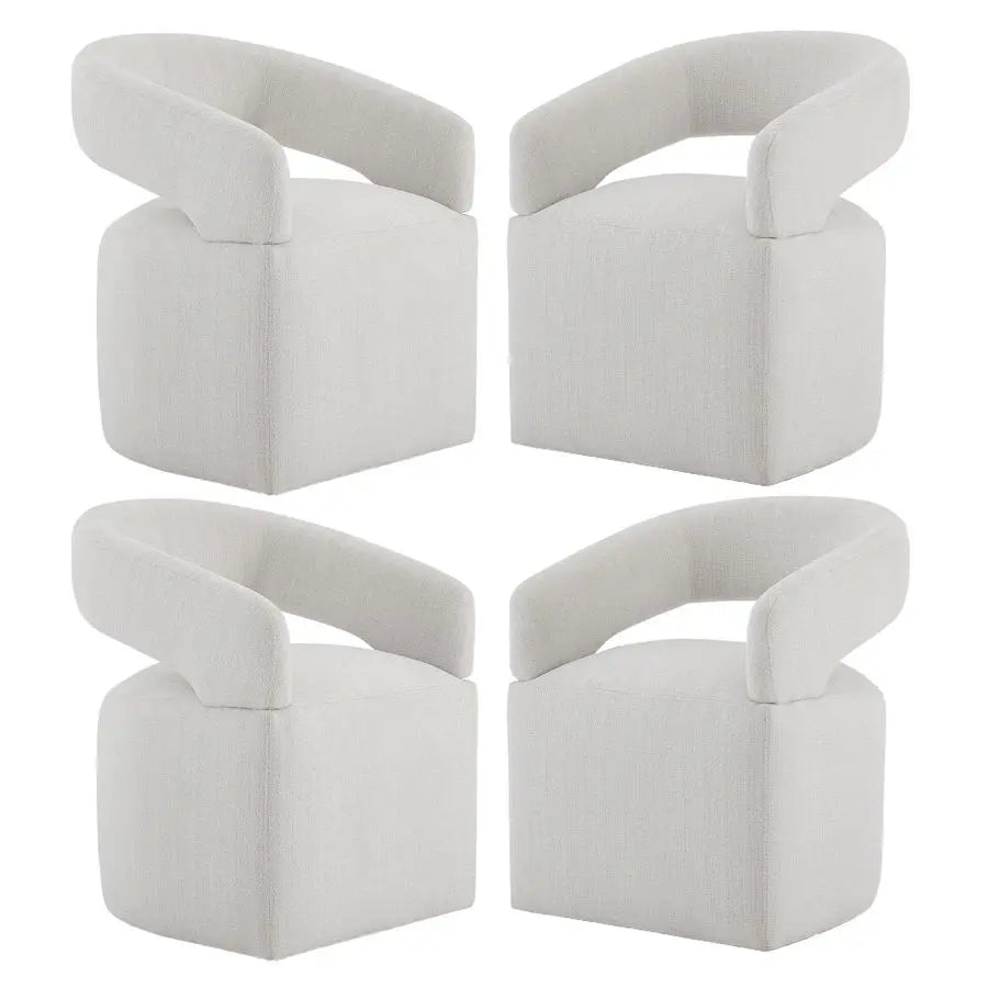 Modern Barrel Side Armchair with Rollers