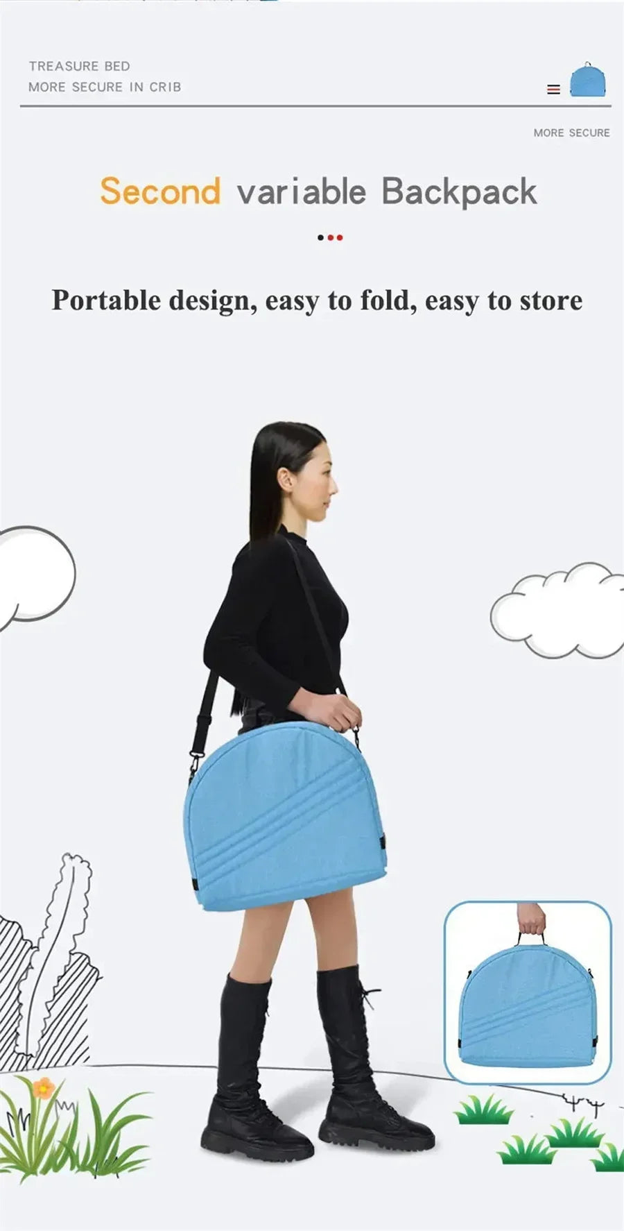 Portable Newborn Baby Bed - Bionic Isolation Travel Crib