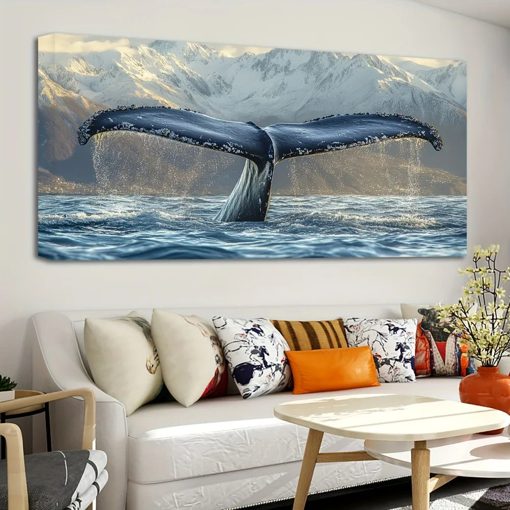 Whale Tail Mural Canvas Art Marine-Themed