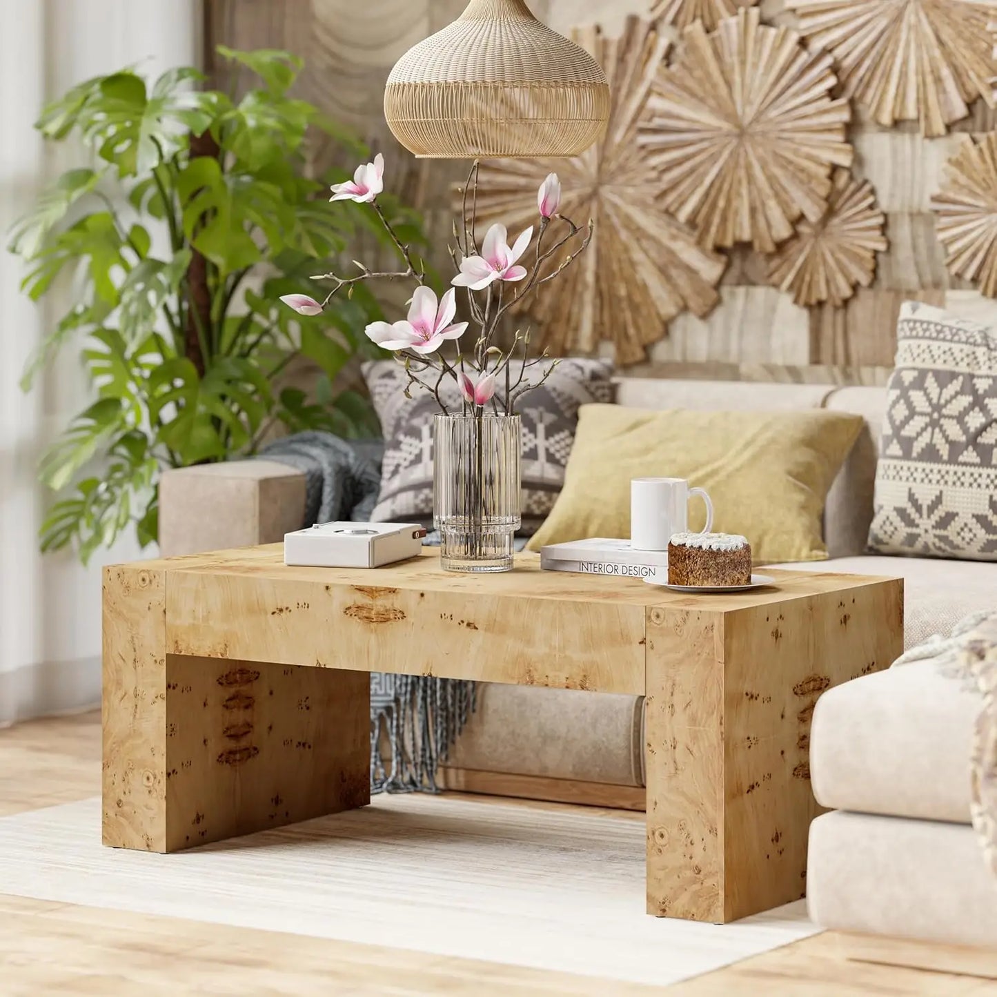 Modern Thick-Leg Rectangular Coffee Table