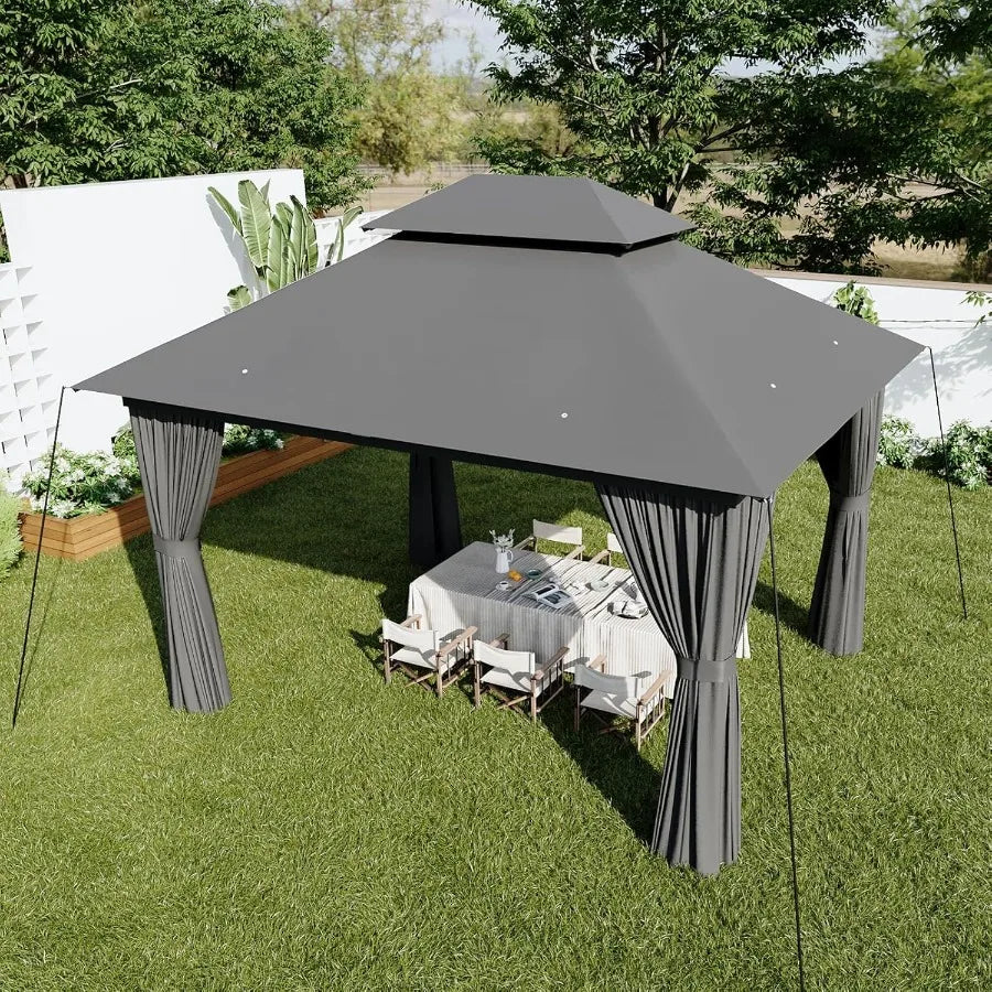 Metal Frame Canopy with Double Roofs