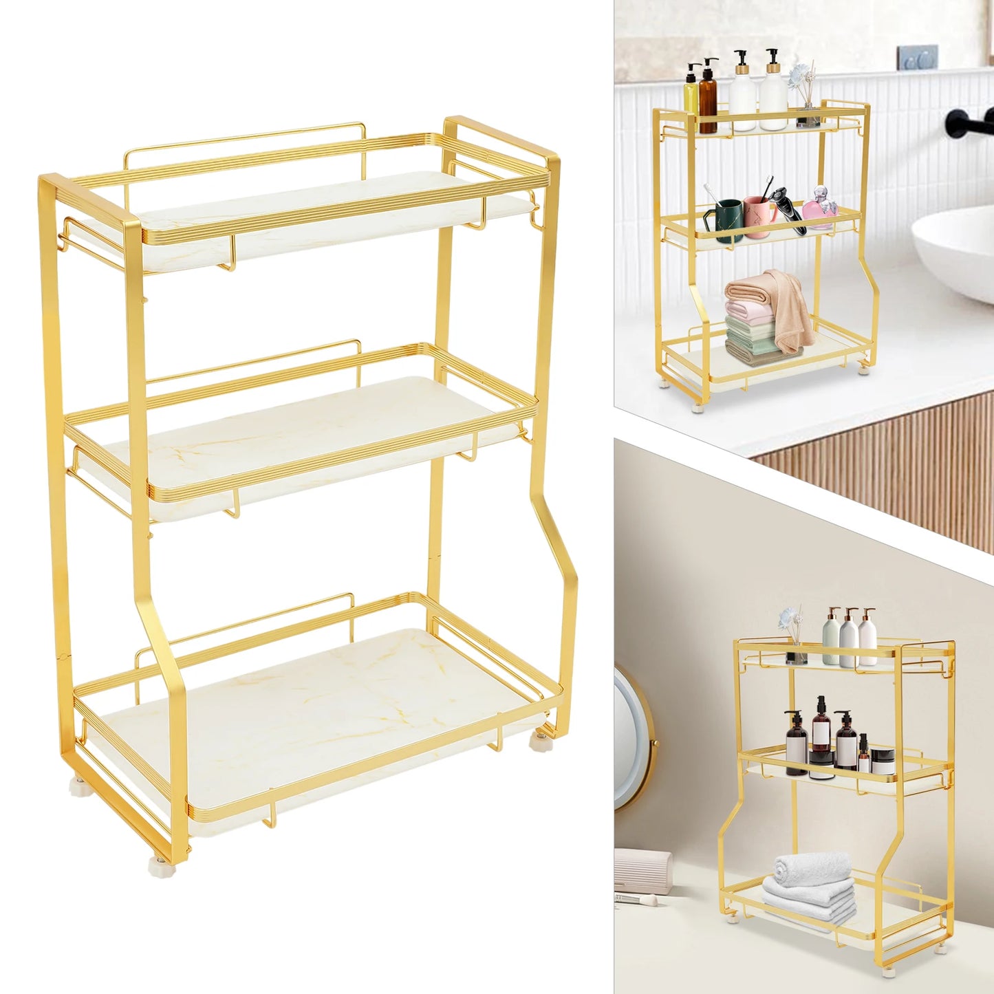 Bathroom Gold Bathroom Vanity Counter Organizer