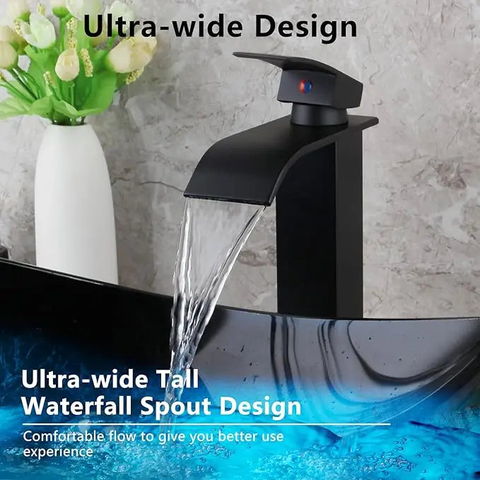 Tempered Glass Bathroom Sink Set