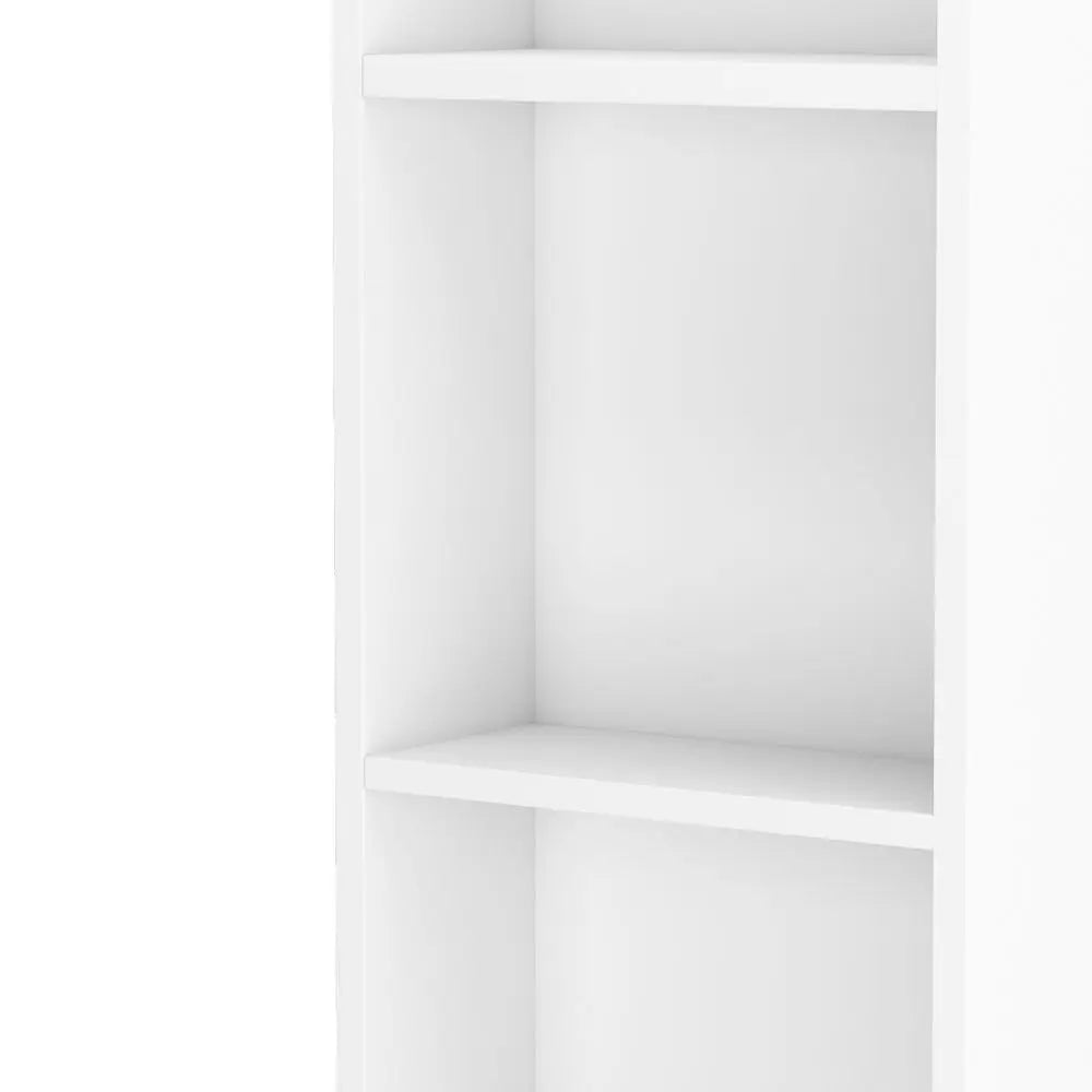 White Panel with One Door One Drawer Three Compartments Riser