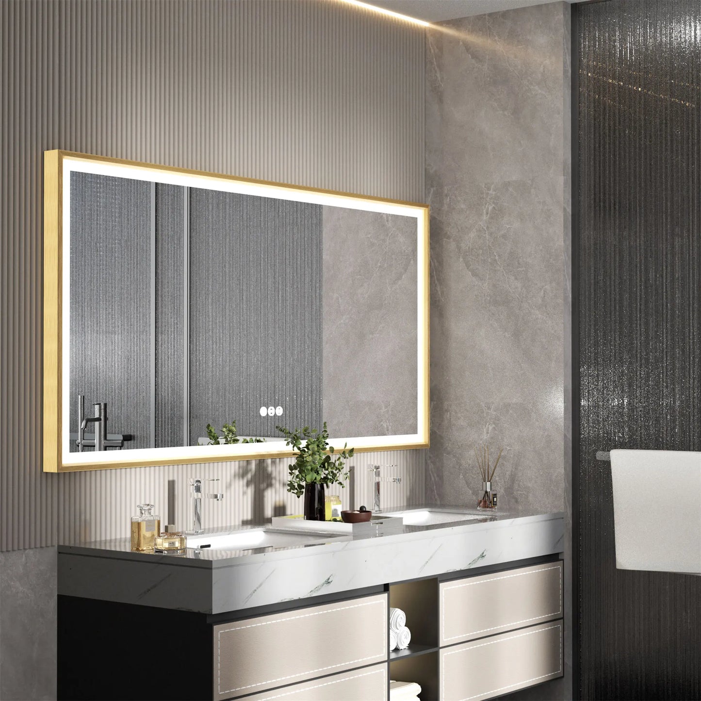 LED Vanity Mirror Gold Frame