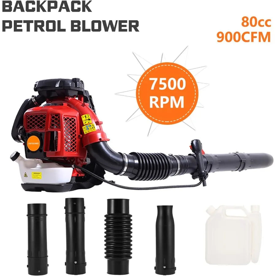 Gas Power Backpack Leaf Blower with Airflow and Extreme Speed