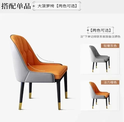 Thick Solid Center Steel Luxury Dining Table