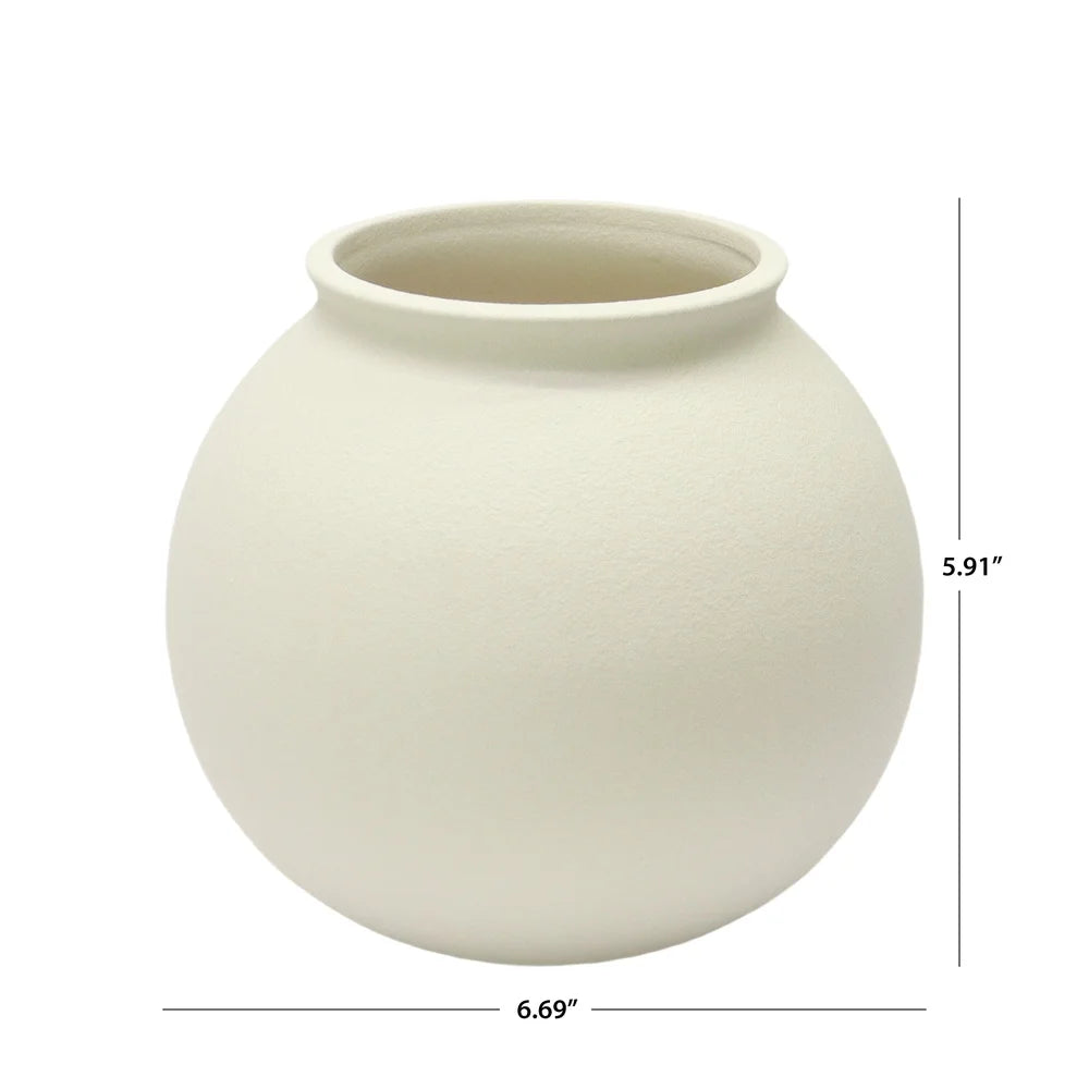 Ceramic Round Vase Decorative Indoor Floral Display Elegant Centerpiece