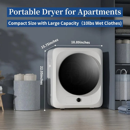 Compact Electric Laundry Dryer with Stainless Steel Tub