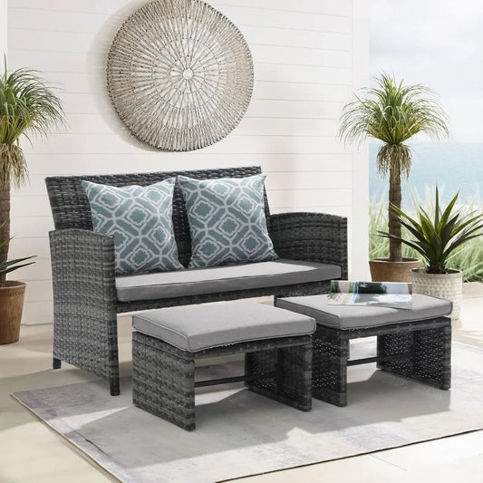 Patio Furniture Set with Ottomans