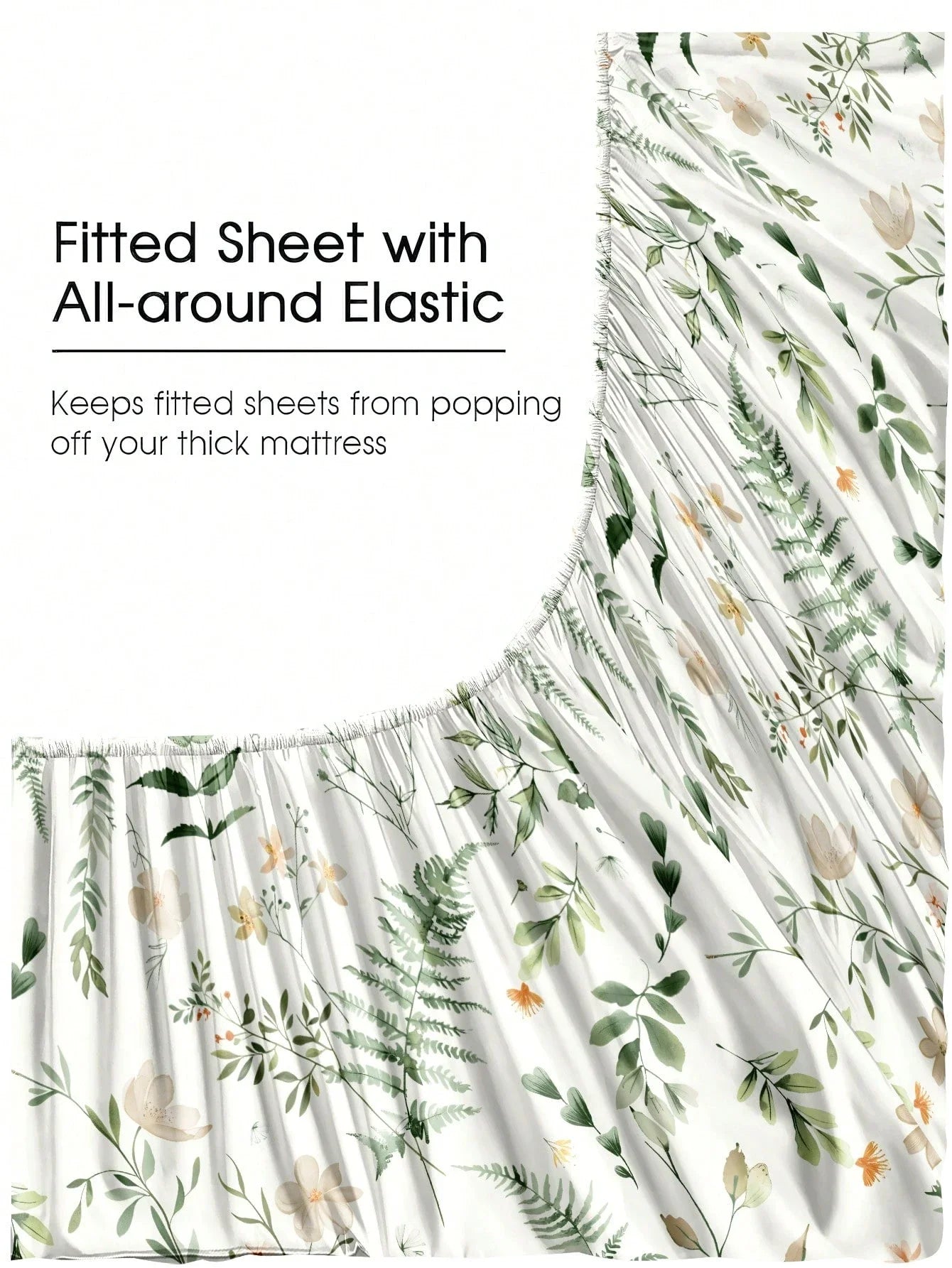 4pcs Botanical Floral Microfiber Sheet Set