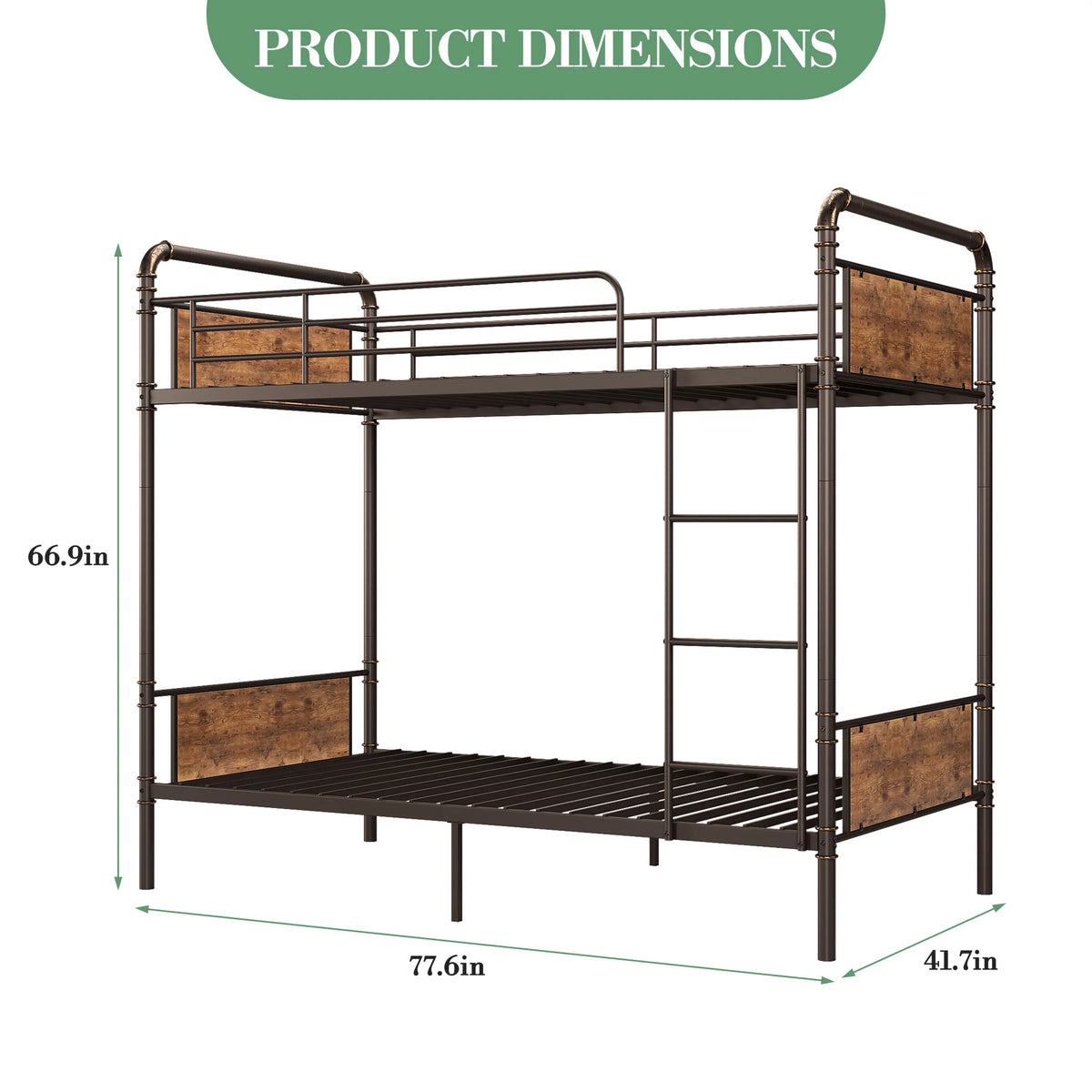 Twin Over Twin Metal Bunk Bed Frame