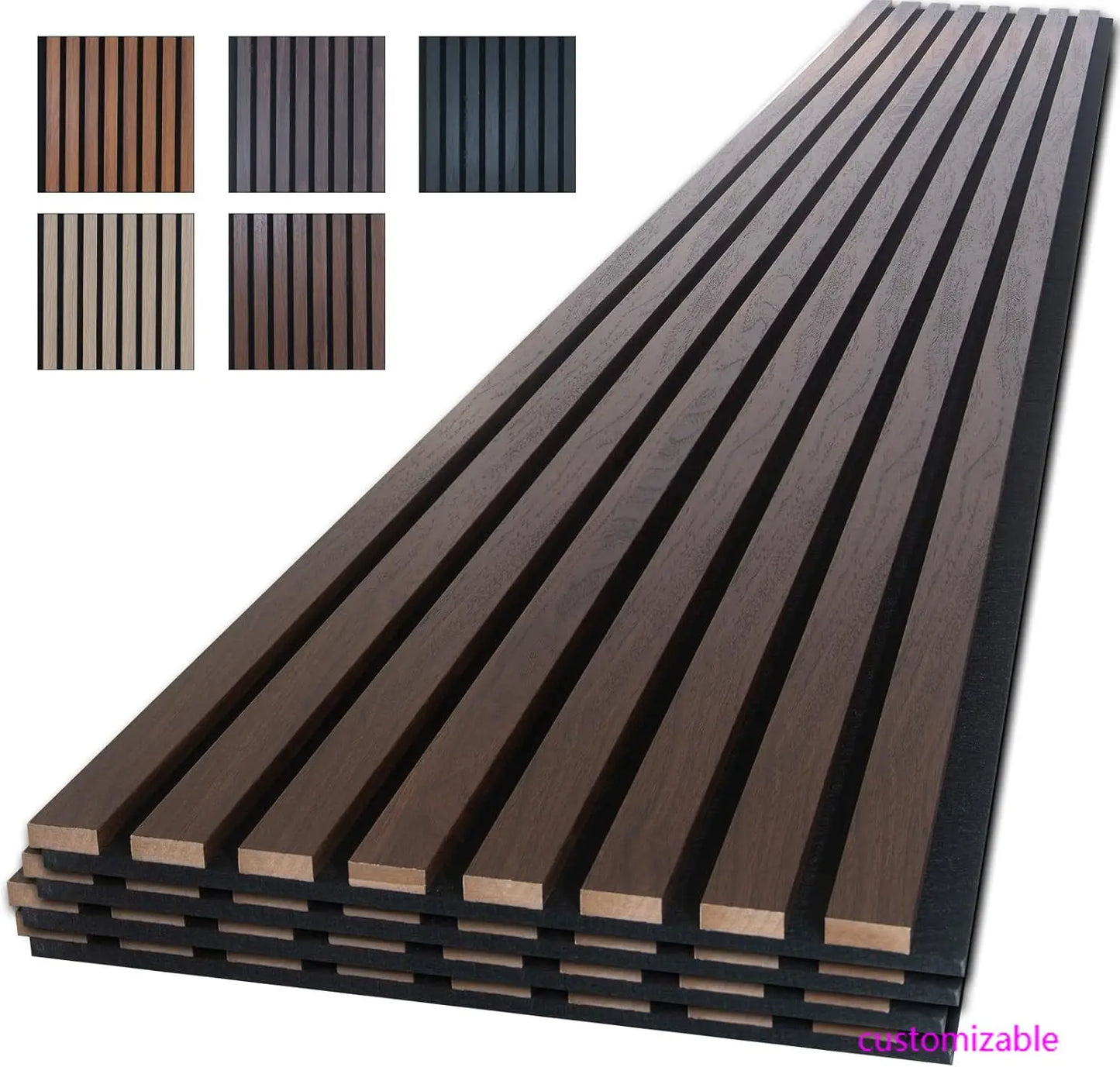 Soundproof Wood Slat Wall Panel for Interior Wall Decor Noise Cancelling