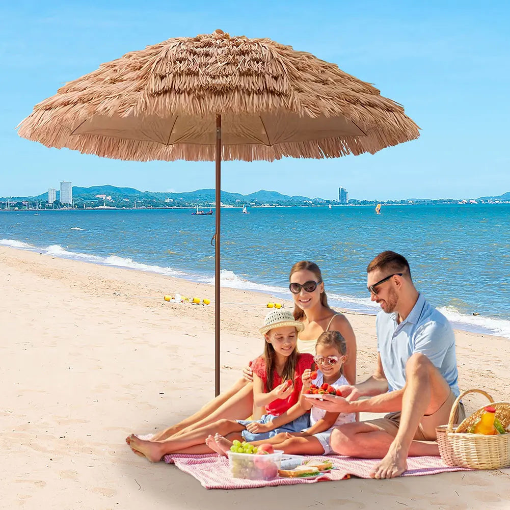Outdoor Beach Sunshade Straw Umbrella