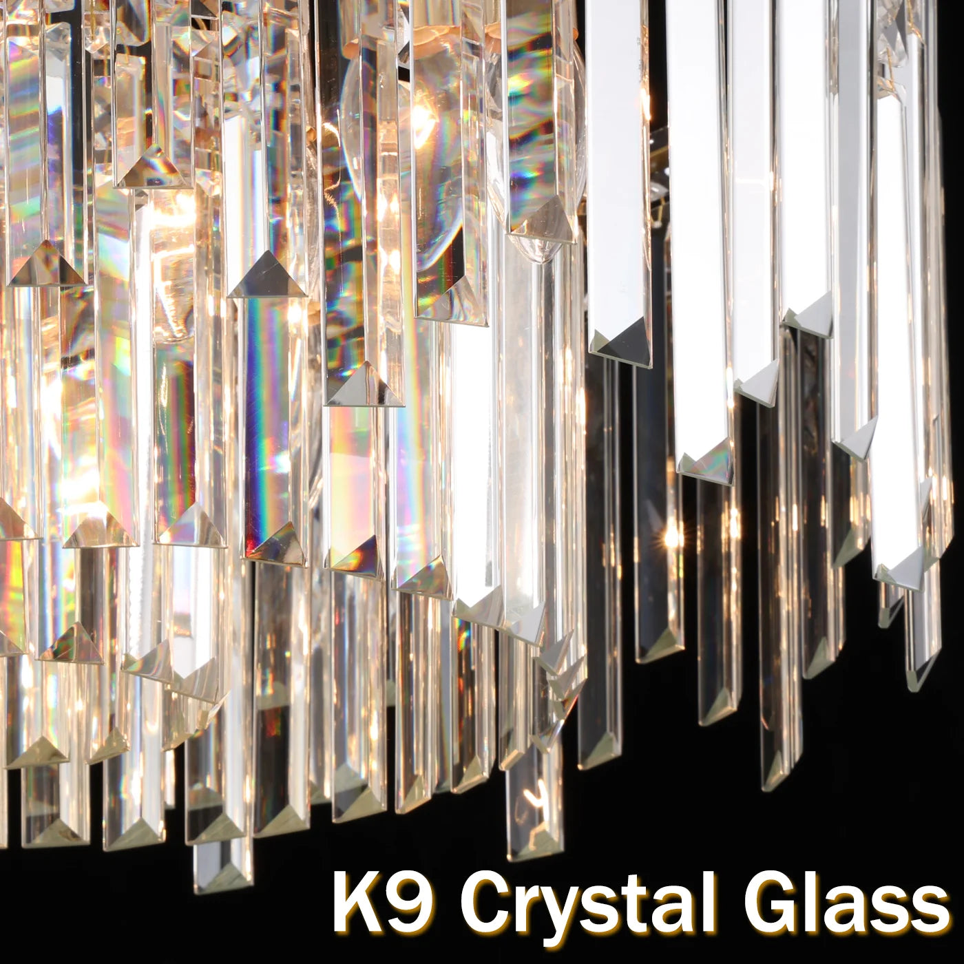 Luxury Gold Crystal Flush Mount Teardrop Crystal Chandelier