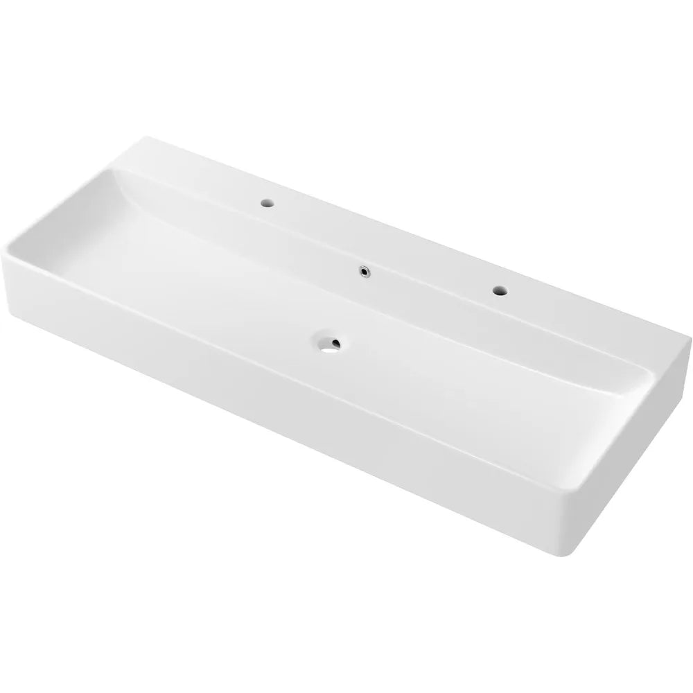 Ceramic Rectangular Floating Wall Mount Vessel Sink