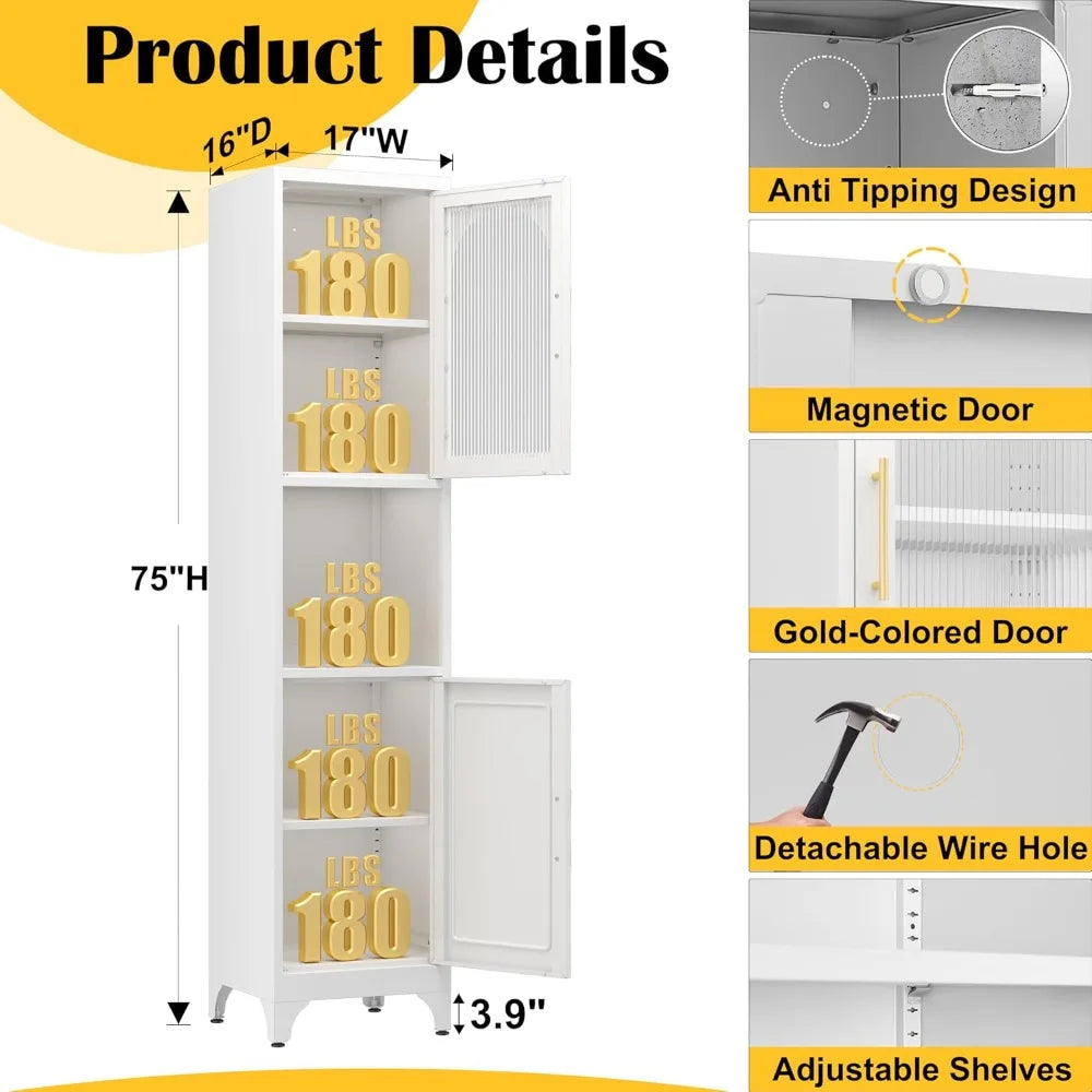 Metal Storage Cabinet with Adjustable Shelves