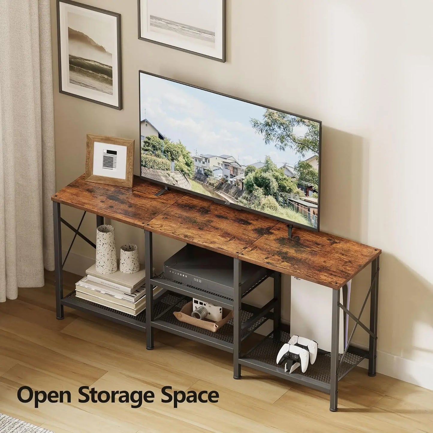 Entertainment Center with  Open Shelves